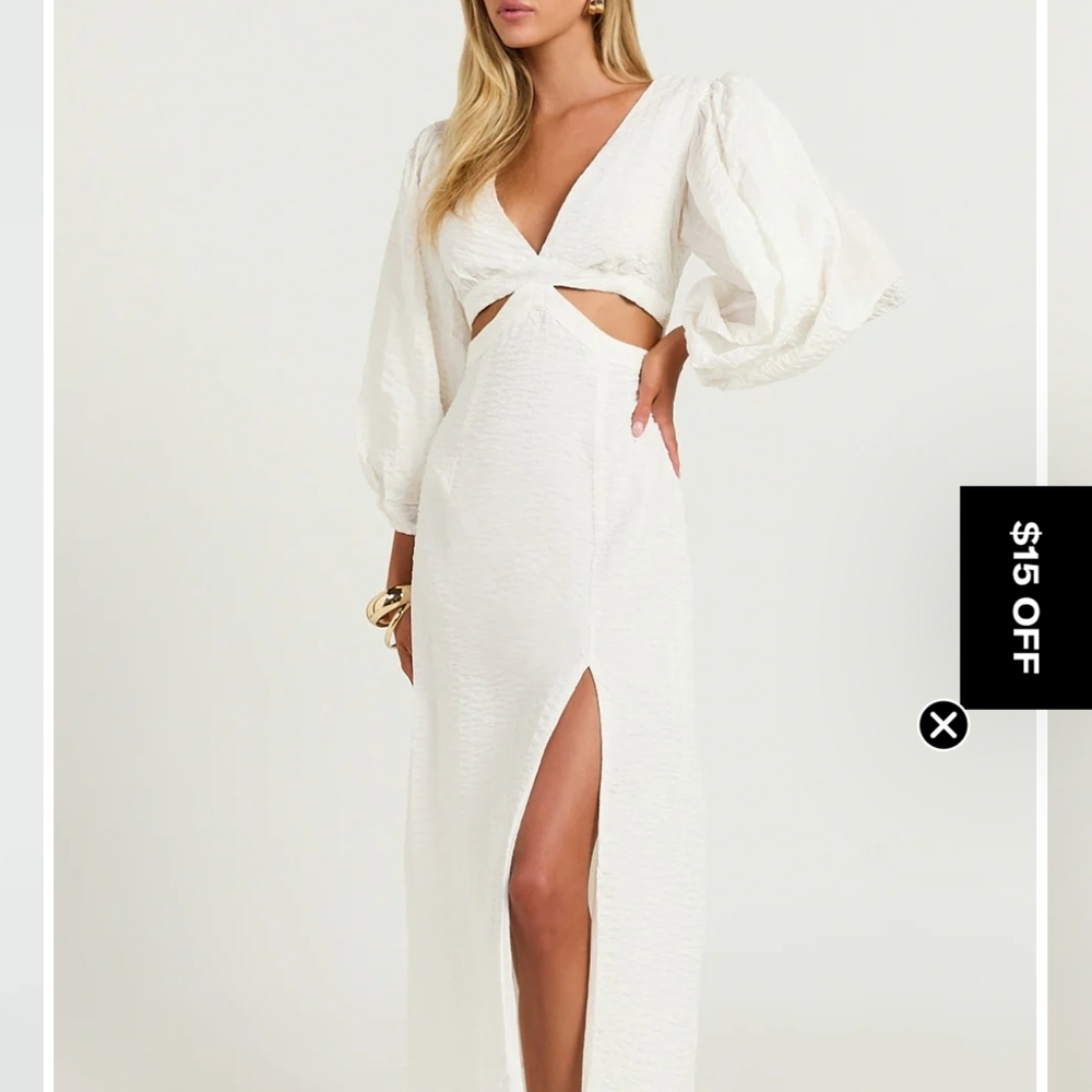 Elegant White Cut-Out Maxi Dress